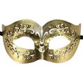 Supriseitsme Gold Engraved Faux Leather Masquerade Mask with Clear Rhinestones SU740806